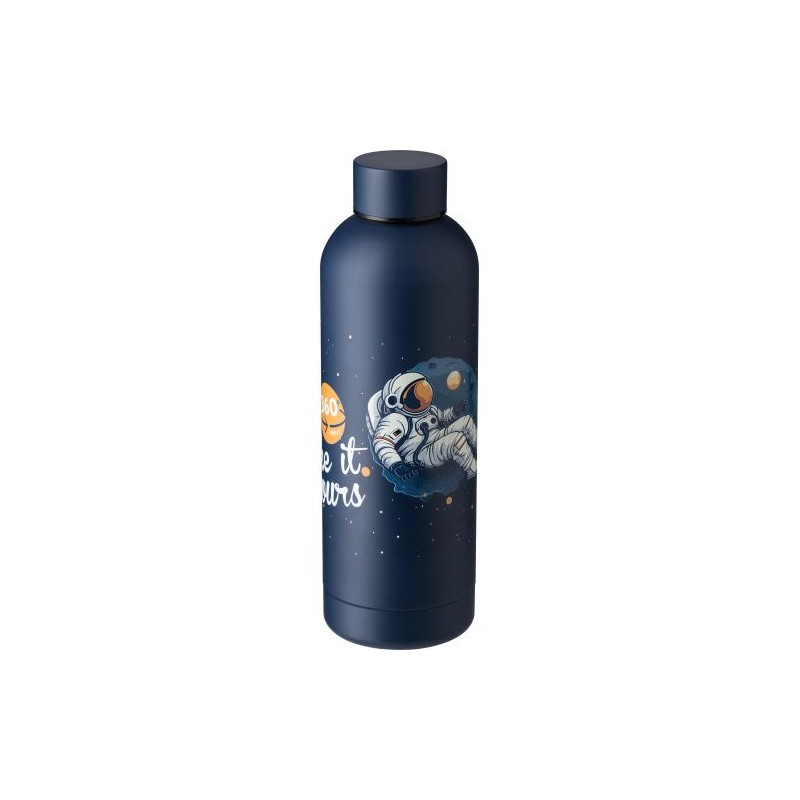 Gourde isotherme  en acier inoxydable recyclé de 500 ml Isaih Matières : acier inoxydable Couleurs : bordeaux impression haute d