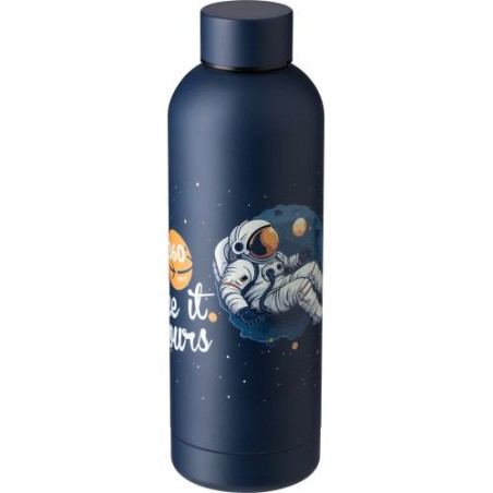 Gourde isotherme  en acier inoxydable recyclé de 500 ml Isaih Matières : acier inoxydable Couleurs : bordeaux impression haute d