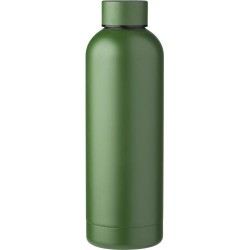 Gourde isotherme  en acier inoxydable recyclé de 500 ml Isaih Matières : acier inoxydable Couleurs : vert forêt marquage laser u
