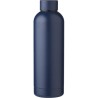 Gourde isotherme  en acier inoxydable recyclé de 500 ml Isaih Matières : acier inoxydable Couleurs : bleu marine personnalisable