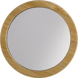 Miroir de poche  en bambou - Jeremiah Matières : bambou Couleurs : brun cadeau entreprise pas cher