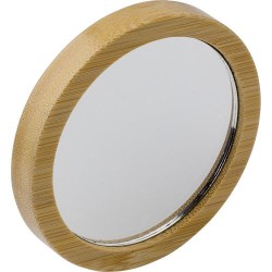 Miroir de poche  en bambou - Jeremiah Matières : bambou Couleurs : brun goodies publicitaire événementiel