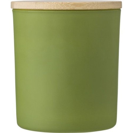 Bougie personnalisable en verre - Lucas Matières : bambou Couleurs : vert