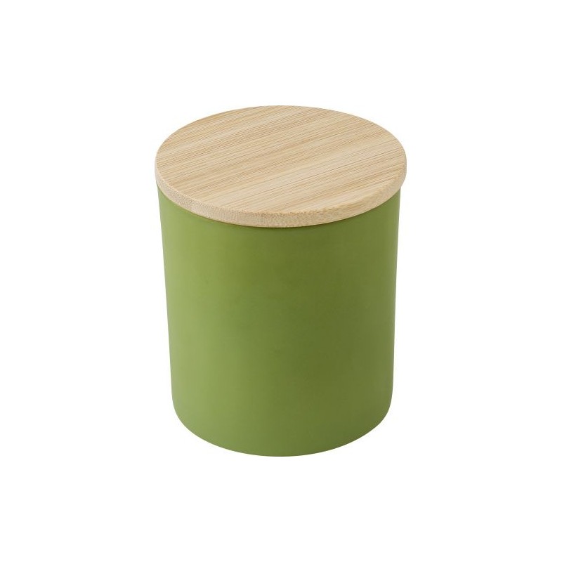 Bougie personnalisable en verre - Lucas Matières : bambou Couleurs : vert cadeau collaborateur premium