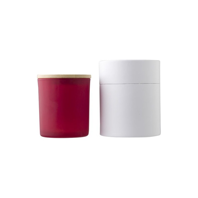 Bougie personnalisable en verre - Lucas Matières : bambou Couleurs : vert goodies publicitaire événementiel