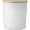 Bougie personnalisable en verre - Lucas Matières : bambou Couleurs : blanc cadeau entreprise pas cher