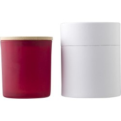 Bougie personnalisable en verre - Lucas Matières : bambou Couleurs : noir personnalisable avec votre logo