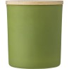 Bougie personnalisable en verre - Lucas Matières : bambou Couleurs : rouge objet promotionnel éco-responsable