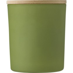 Bougie  en verre personnalisée - Matthew Matières : bambou Couleurs : vert