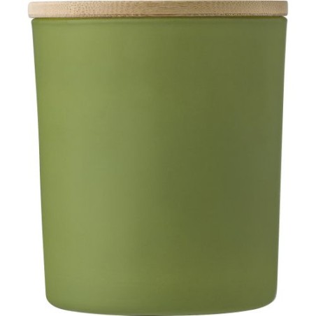 Bougie  en verre personnalisée - Matthew Matières : bambou Couleurs : vert