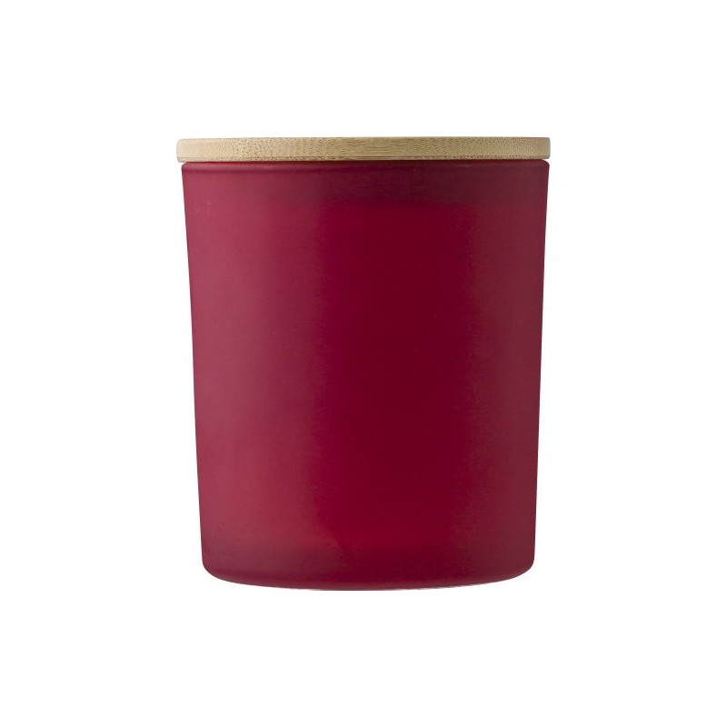 Bougie  en verre personnalisée - Matthew Matières : bambou Couleurs : vert marquage couleur éclatante