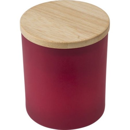 Bougie  en verre personnalisée - Matthew Matières : bambou Couleurs : vert objet promo petit budget
