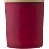 Bougie  en verre personnalisée - Matthew Matières : bambou Couleurs : rouge cadeau entreprise pas cher