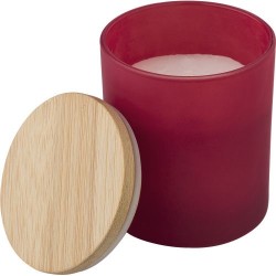 Bougie  en verre personnalisée - Matthew Matières : bambou Couleurs : noir goodies publicitaire durable