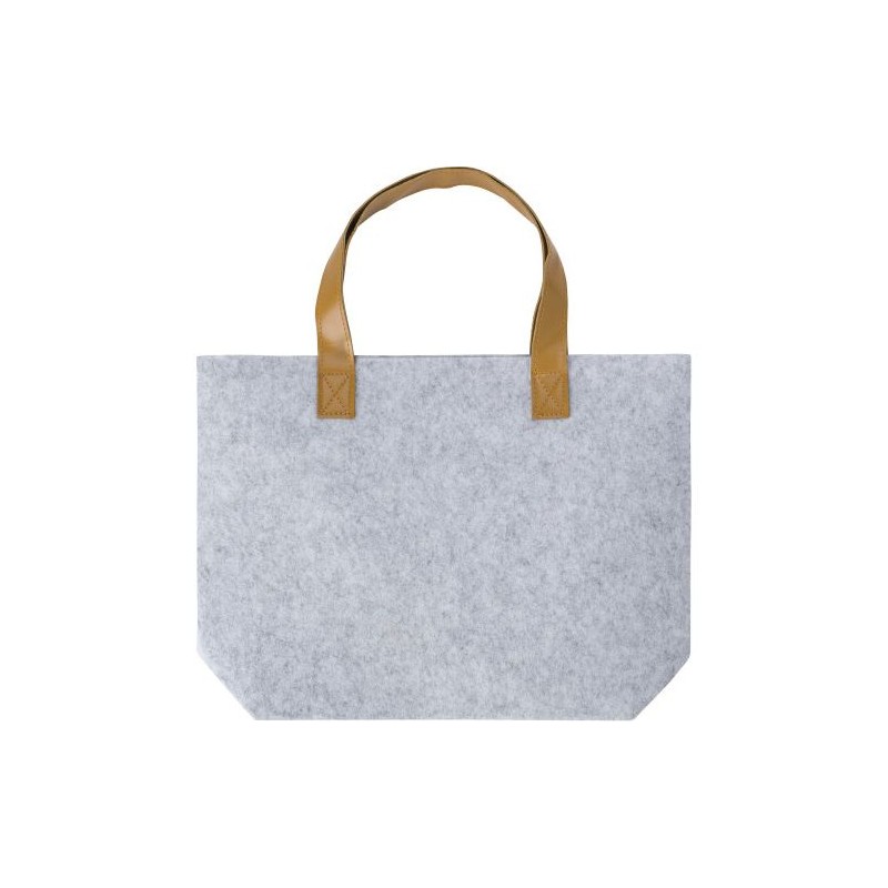 Sac shopping  en feutre rPET personnalisable Hunter Matières : PET recyclé Couleurs : gris clair marquage laser ultra précis