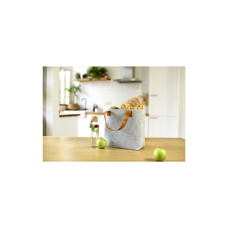 Sac shopping  en feutre rPET personnalisable Hunter Matières : PET recyclé Couleurs : gris clair accessoire événementiel unique