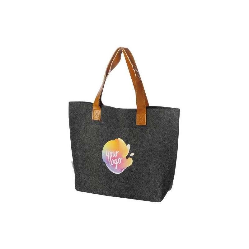 Sac shopping  en feutre rPET personnalisable Hunter Matières : PET recyclé Couleurs : gris clair objet publicitaire robuste