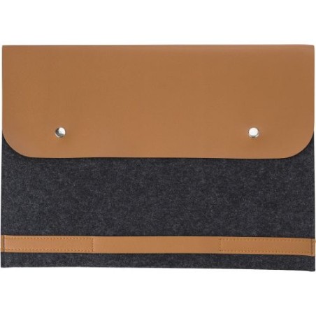 Pochette  en feutre rPET pour ordinateur Jonathan Matières : PET recyclé Couleurs : gris