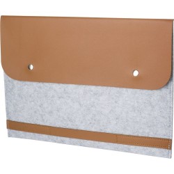 Pochette  en feutre rPET pour ordinateur Jonathan Matières : PET recyclé Couleurs : gris clair personnalisation rapide en France