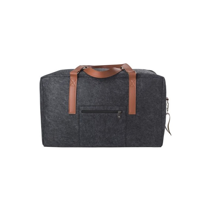 Sac de voyage personnalisé en feutre rPET  Natalie Matières : PET recyclé Couleurs : gris