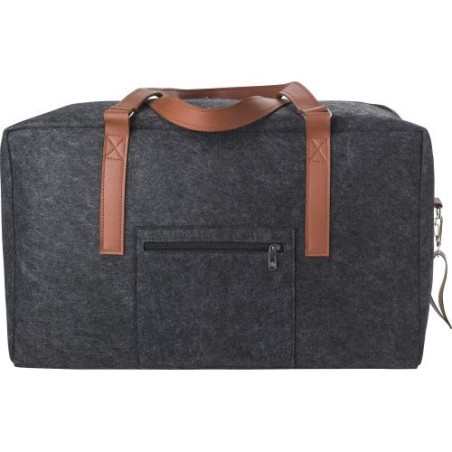 Sac de voyage personnalisé en feutre rPET  Natalie Matières : PET recyclé Couleurs : gris