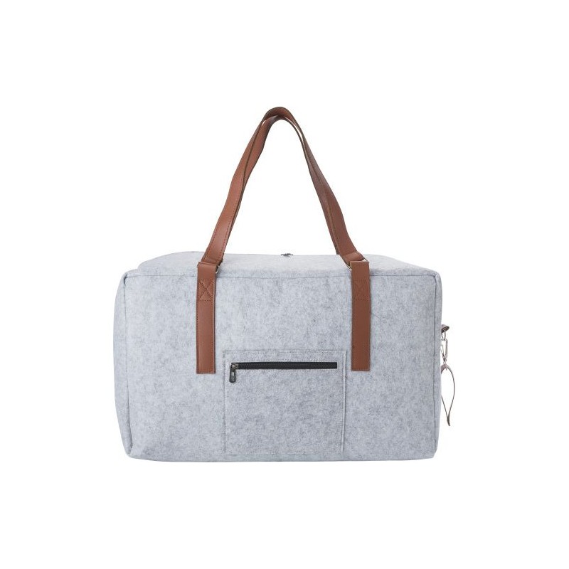 Sac de voyage personnalisé en feutre rPET  Natalie Matières : PET recyclé Couleurs : gris objet promotionnel éco-responsable