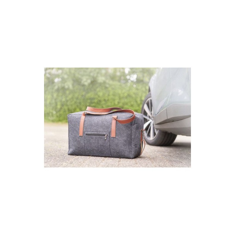 Sac de voyage personnalisé en feutre rPET  Natalie Matières : PET recyclé Couleurs : gris goodies entreprise design