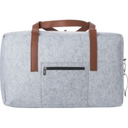 Sac de voyage personnalisé en feutre rPET  Natalie Matières : PET recyclé Couleurs : gris clair personnalisable avec votre logo