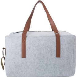 Sac de voyage personnalisé en feutre rPET  Natalie Matières : PET recyclé Couleurs : gris clair goodies publicitaire événementie
