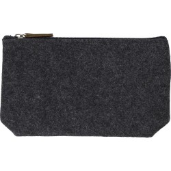 Trousse de toilette  en feutre rPET personnalisée Lucy Matières : PET recyclé Couleurs : gris