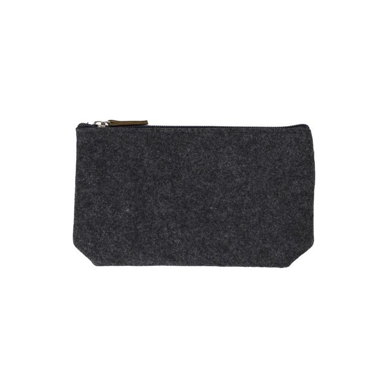 Trousse de toilette  en feutre rPET personnalisée Lucy Matières : PET recyclé Couleurs : gris