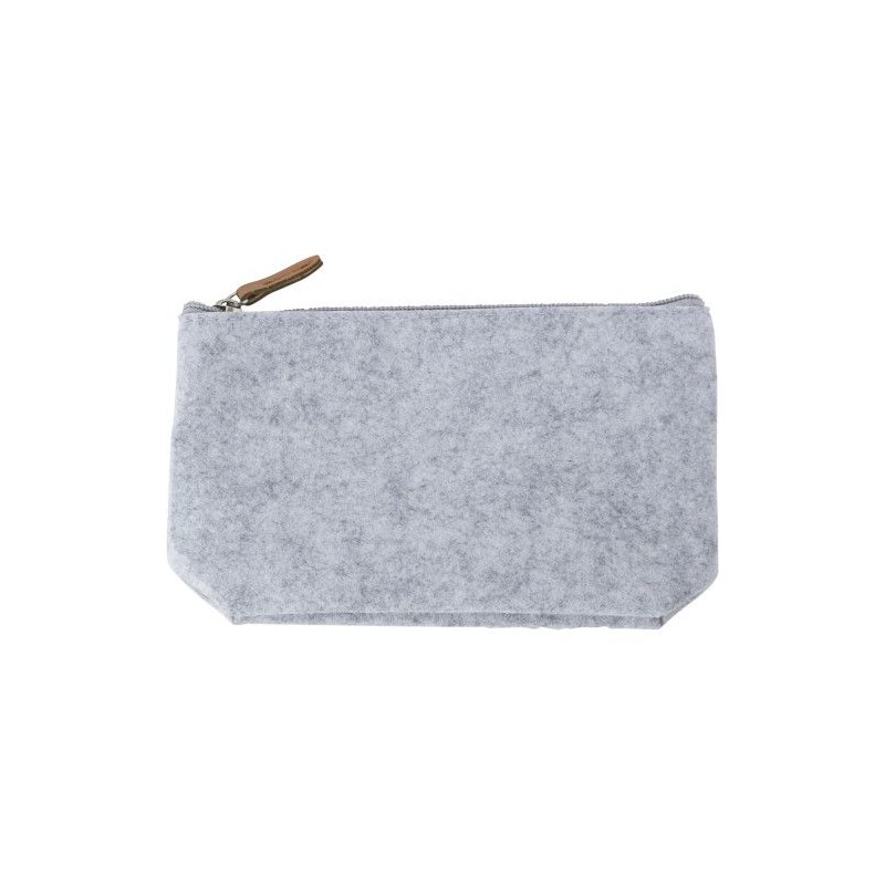 Trousse de toilette  en feutre rPET personnalisée Lucy Matières : PET recyclé Couleurs : gris cadeau entreprise pas cher