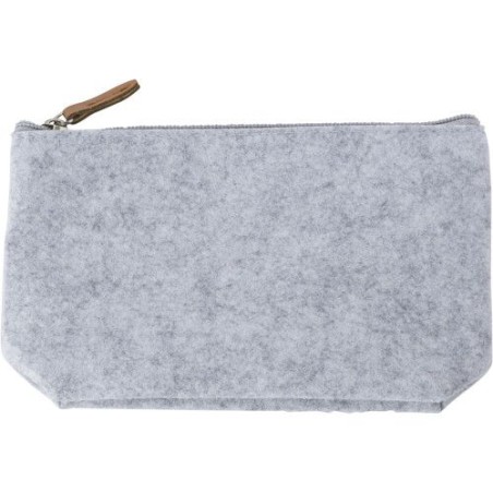 Trousse de toilette  en feutre rPET personnalisée Lucy Matières : PET recyclé Couleurs : gris cadeau entreprise pas cher
