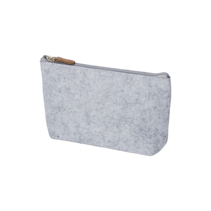 Trousse de toilette  en feutre rPET personnalisée Lucy Matières : PET recyclé Couleurs : gris impression haute définition