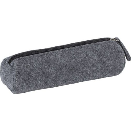 Trousse  en feutre rPET - Samantha Matières : PET recyclé Couleurs : gris foncé impression haute définition