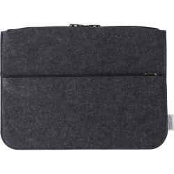 Pochette  en feutre rPET pour ordinateur personnalisée Emilia Matières : PET recyclé Couleurs : gris foncé personnalisable avec 