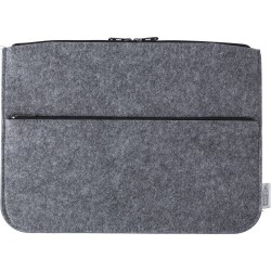 Pochette  en feutre rPET pour ordinateur personnalisée Emilia Matières : PET recyclé Couleurs : gris