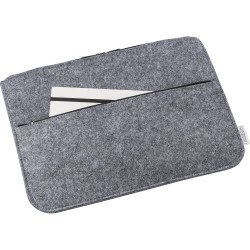Pochette  en feutre rPET pour ordinateur personnalisée Emilia Matières : PET recyclé Couleurs : gris goodies publicitaire événem
