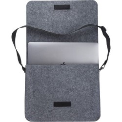 Sacoche  en feutre rPET pour ordinateur Layla Matières : PET recyclé Couleurs : gris marquage laser ultra précis