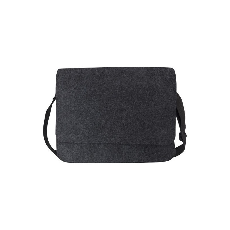 Sacoche  en feutre rPET pour ordinateur Layla Matières : PET recyclé Couleurs : gris foncé personnalisable avec votre logo