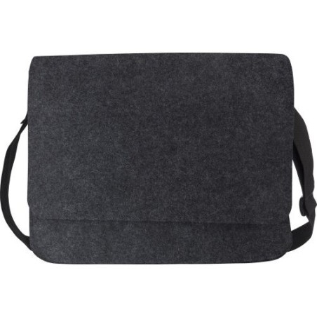 Sacoche  en feutre rPET pour ordinateur Layla Matières : PET recyclé Couleurs : gris foncé personnalisable avec votre logo