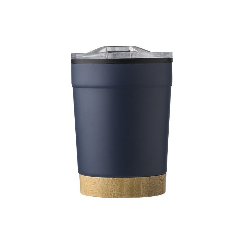 Mug personnalisé en acier inoxydable - Sophia Matières : bambou Couleurs : bleu marine