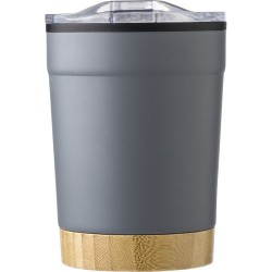 Mug personnalisé en acier inoxydable - Sophia Matières : bambou Couleurs : bleu marine 2