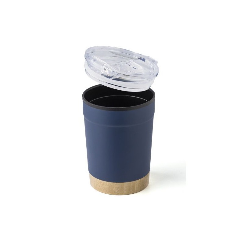 Mug personnalisé en acier inoxydable - Sophia Matières : bambou Couleurs : gris objet promotionnel éco-responsable