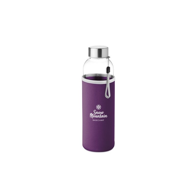 Bouteille en verre  500 ml personnalisée UTAH GLASS Matières : verre Couleurs : violet impression logo haute qualité