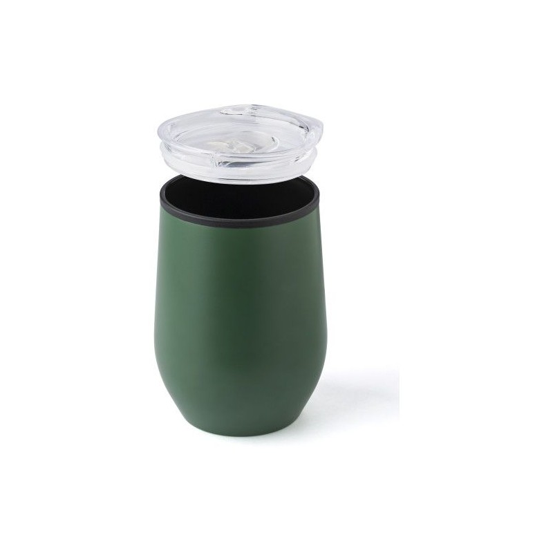Mug publicitaire en acier inoxydable Zoe Matières : métal Couleurs : vert forêt impression logo haute qualité