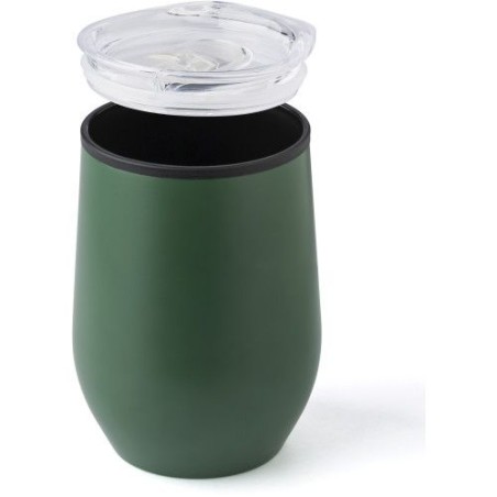 Mug publicitaire en acier inoxydable Zoe Matières : métal Couleurs : vert forêt impression logo haute qualité