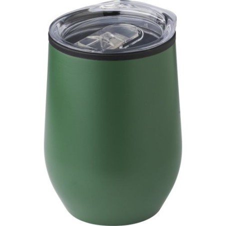 Mug publicitaire en acier inoxydable Zoe Matières : métal Couleurs : vert forêt marquage couleur éclatante