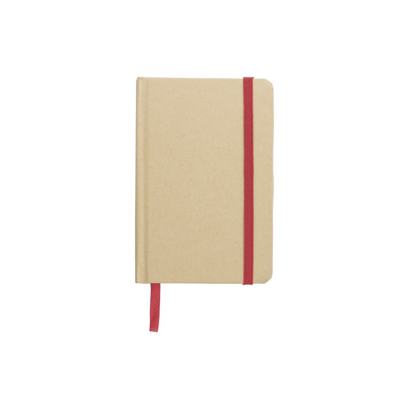 Carnet A6 personnalisé en matériau recyclé  - John Matières : caoutchouc Couleurs : rouge