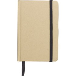 Carnet A6 personnalisé en matériau recyclé  - John Matières : caoutchouc Couleurs : noir objet promotionnel éco-responsable